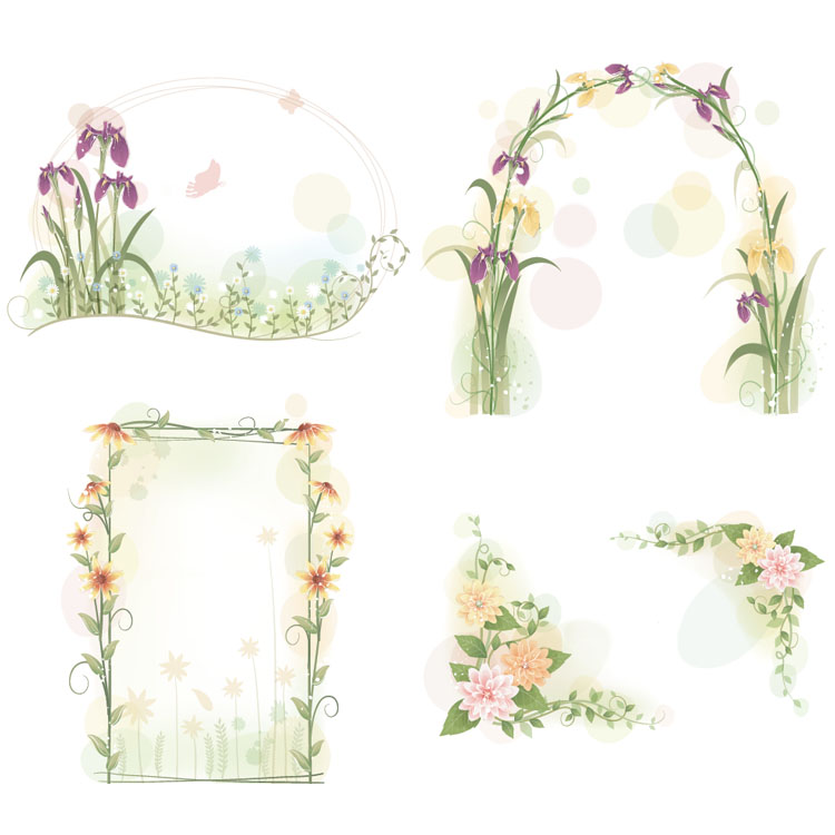 Elegant Flower Frames Set Free Download