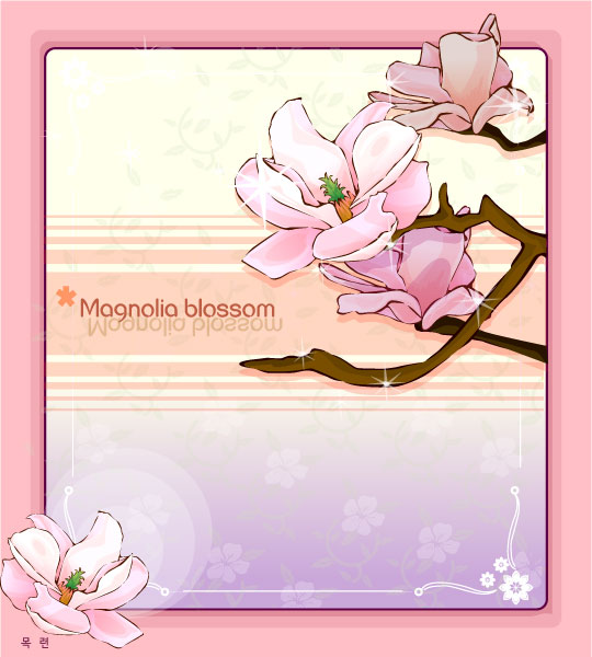 Magnolia flower blossom frame vector Free download