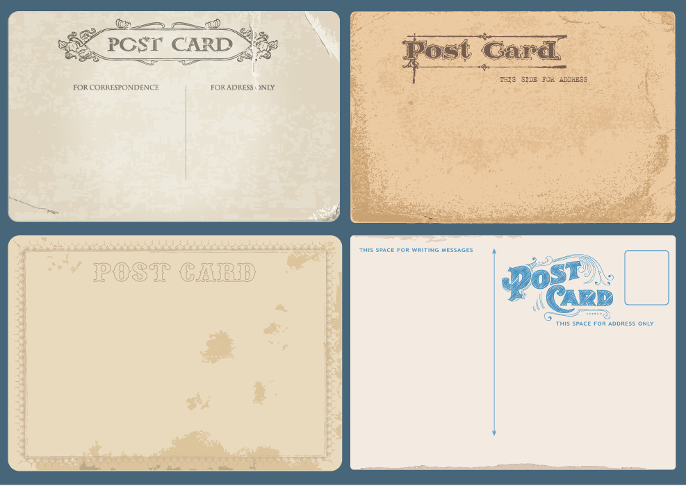 Vintage Postcard Vector Set Free Download