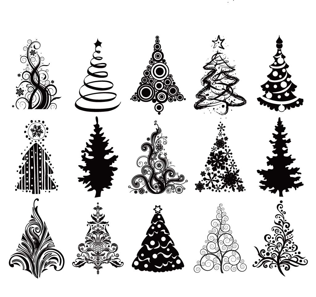 Set of Christmas Trees Vector | Free download
