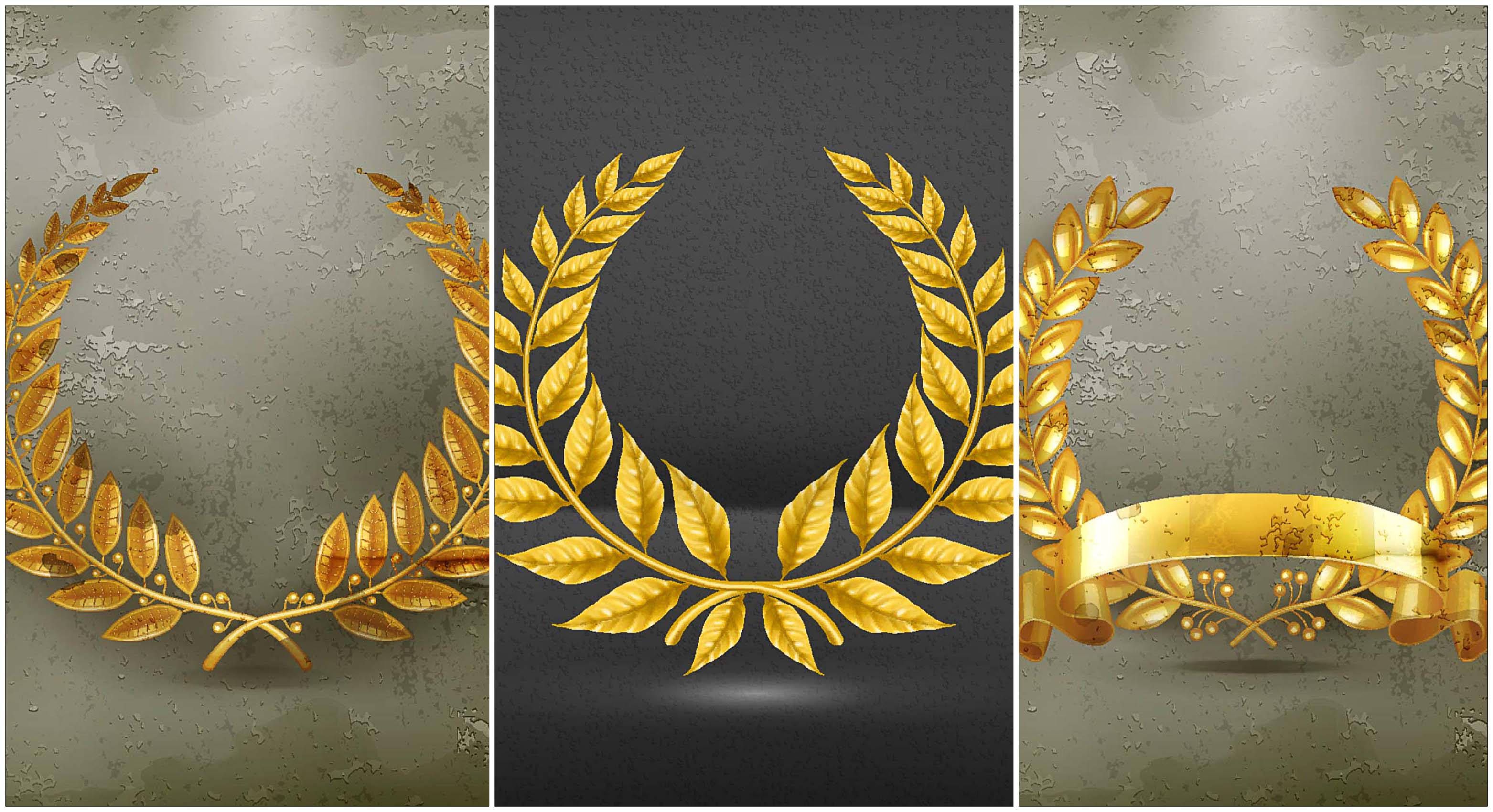 Set of golden wreaths vector | Free download