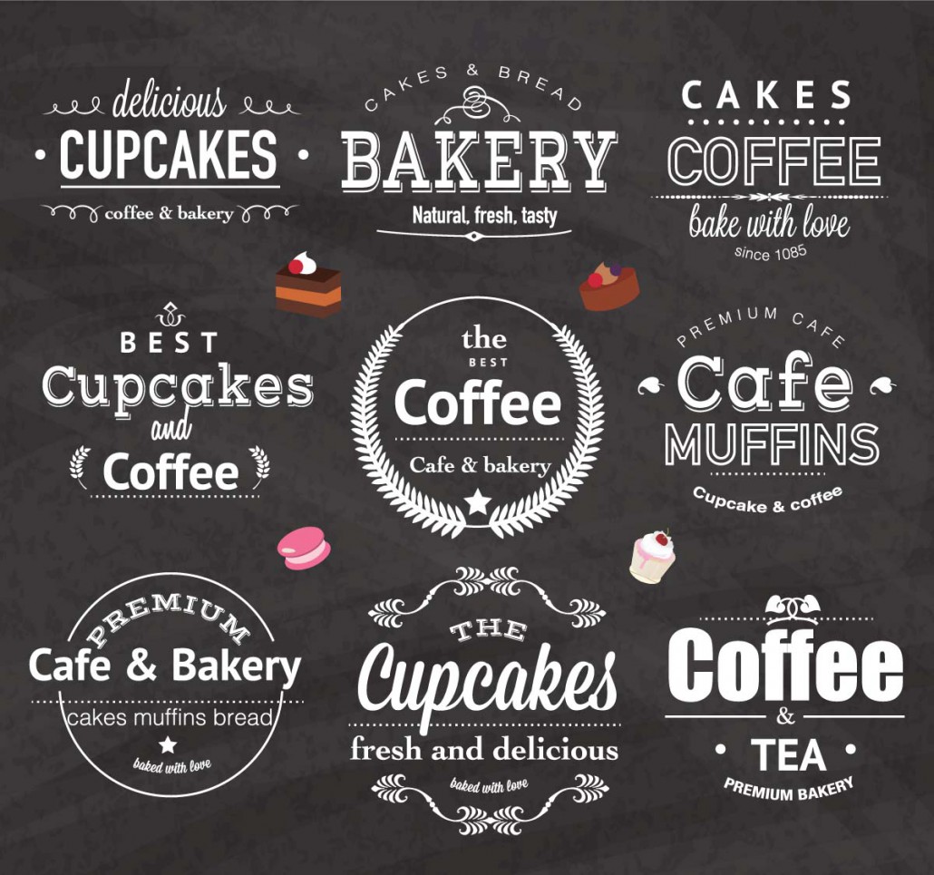Vintage bakery cafe logo design set vector | Free download