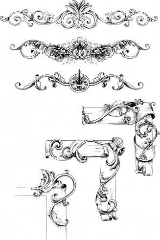 Vintage decorative elements set vector | Free download