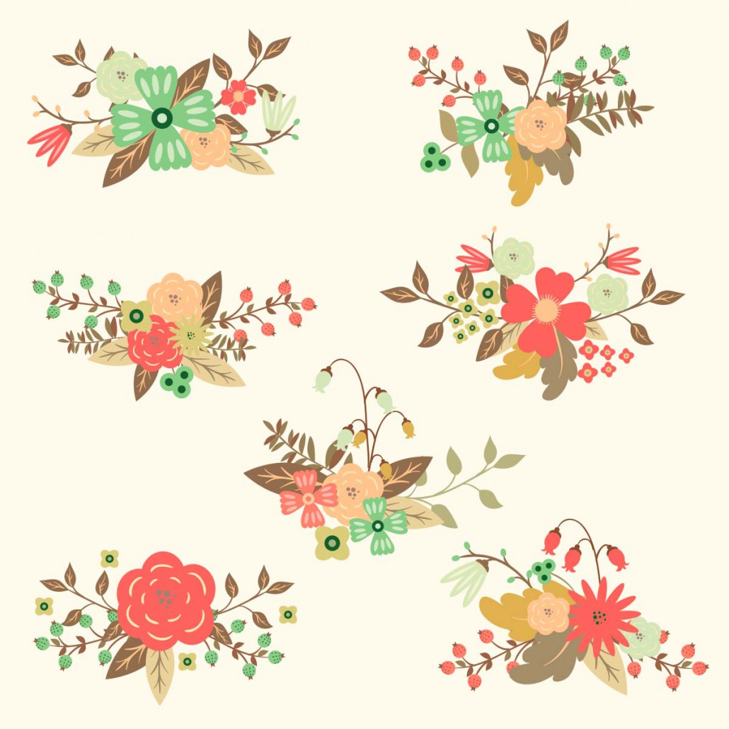 Free vector floral hand drawn set Free download