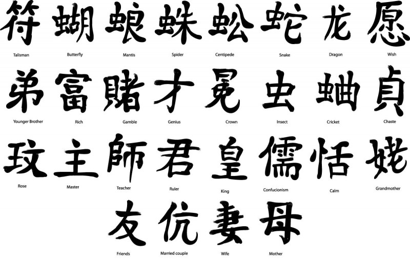 Japanese kanji elements set vector | CGIspread | Free download