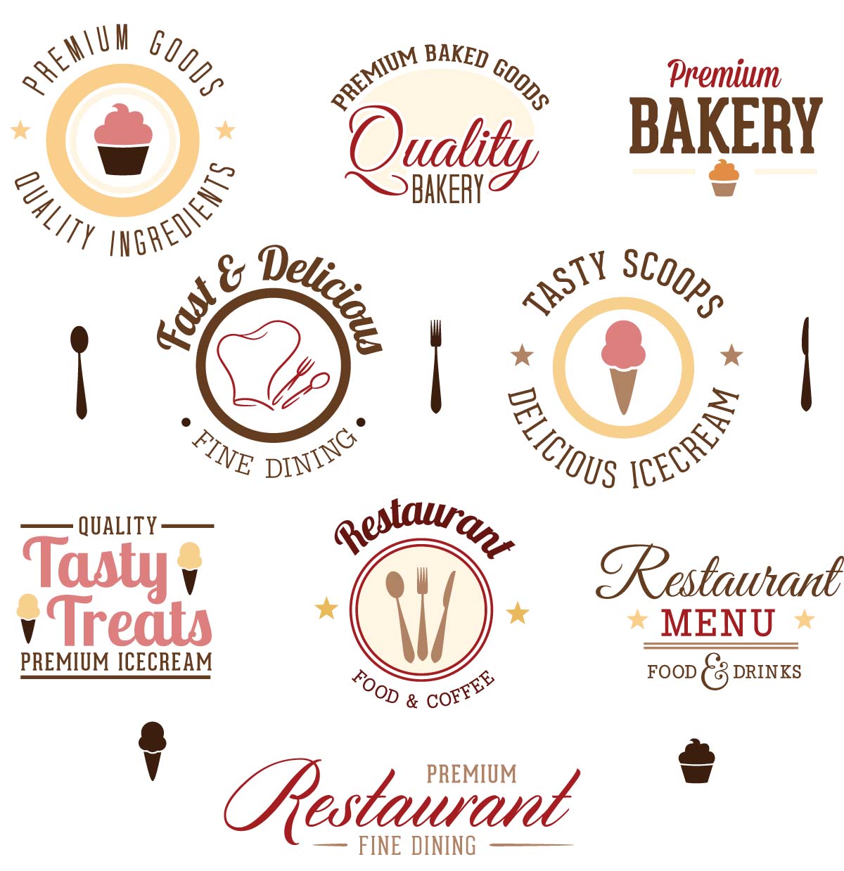 Fine dining logo design set vector | Free download