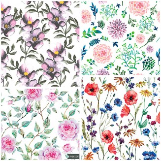 Watercolor flower pattern vector | Free download