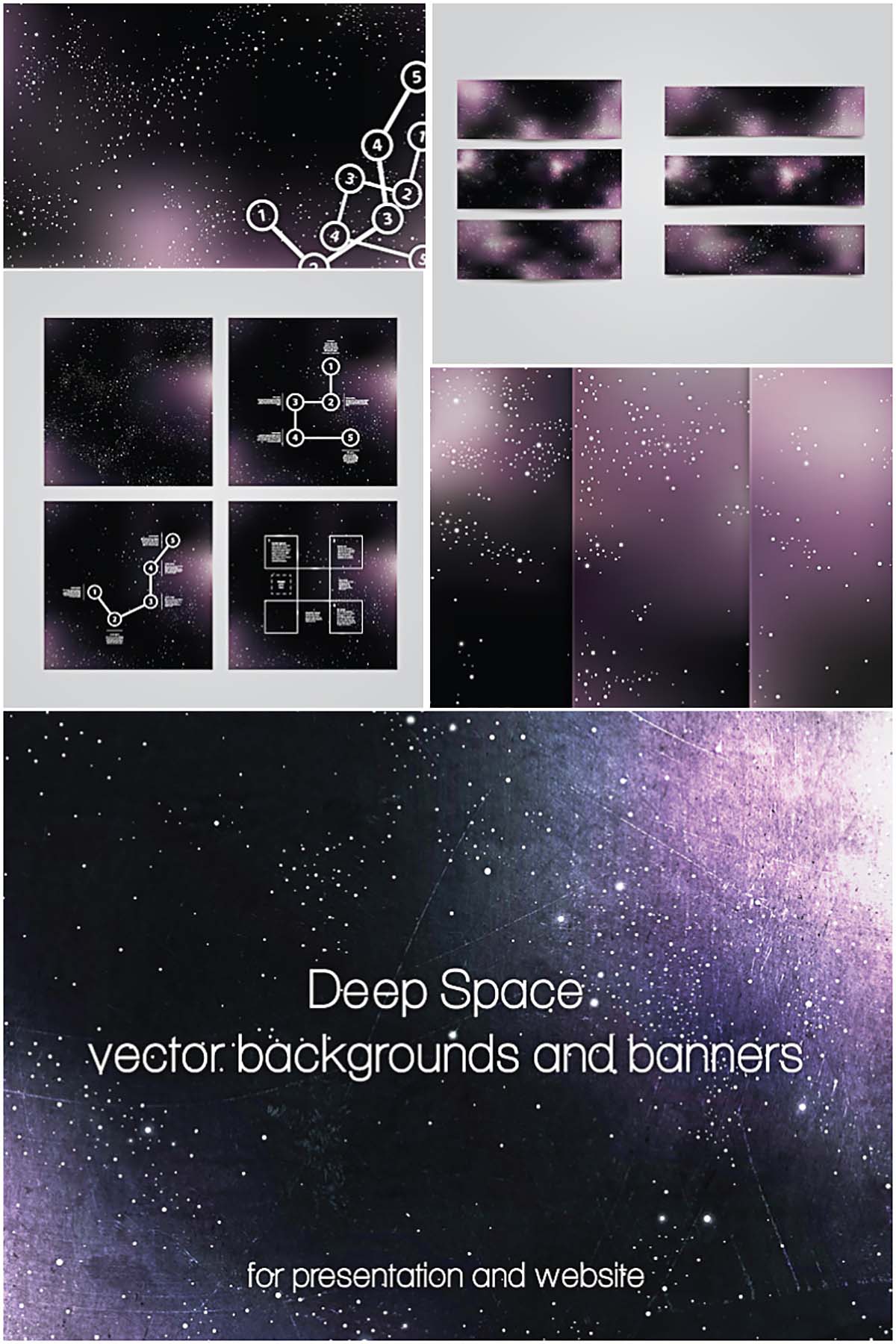 Deep Space Banners And Backgrounds Set Free Download