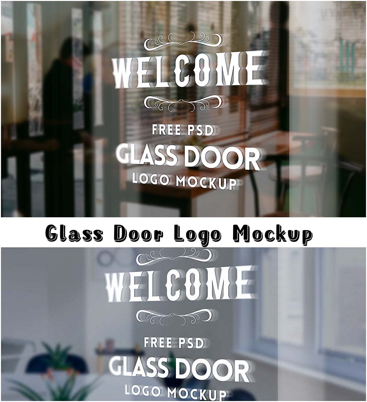 Glass door logo mockup