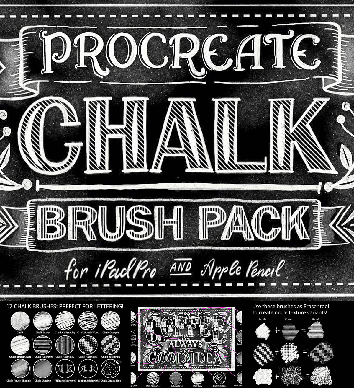 free procreate lettering brushes
