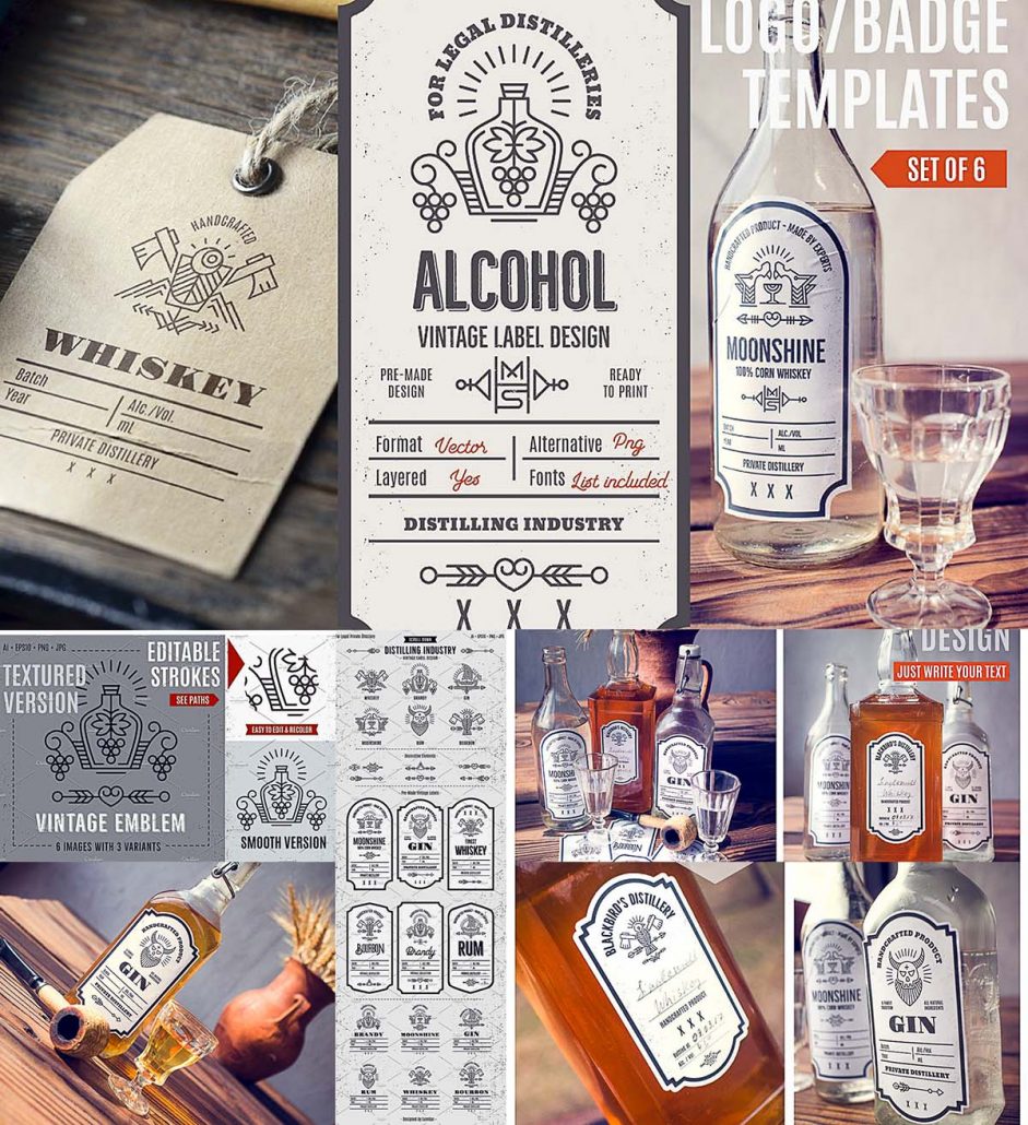 Distilling Industry Retro Labels Free Download