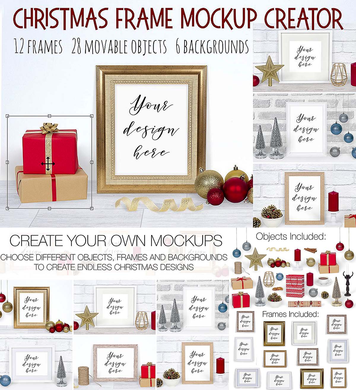 Download Christmas Frame Mockup Creator Free Download PSD Mockup Templates