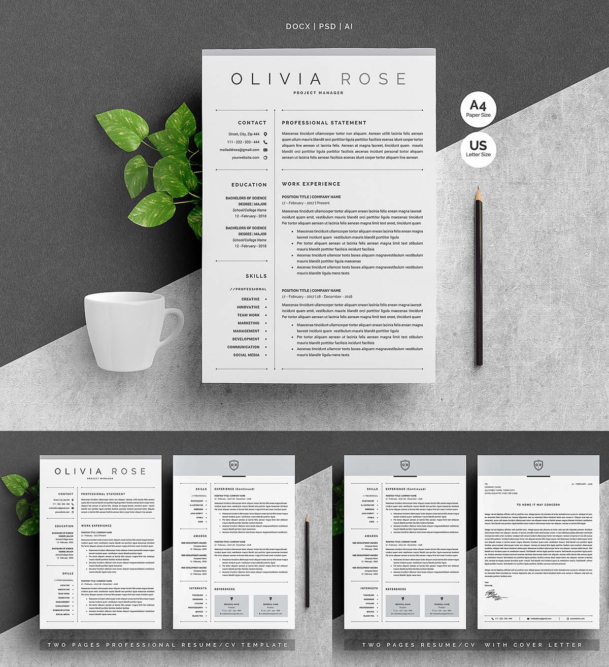 3 pages word resume template