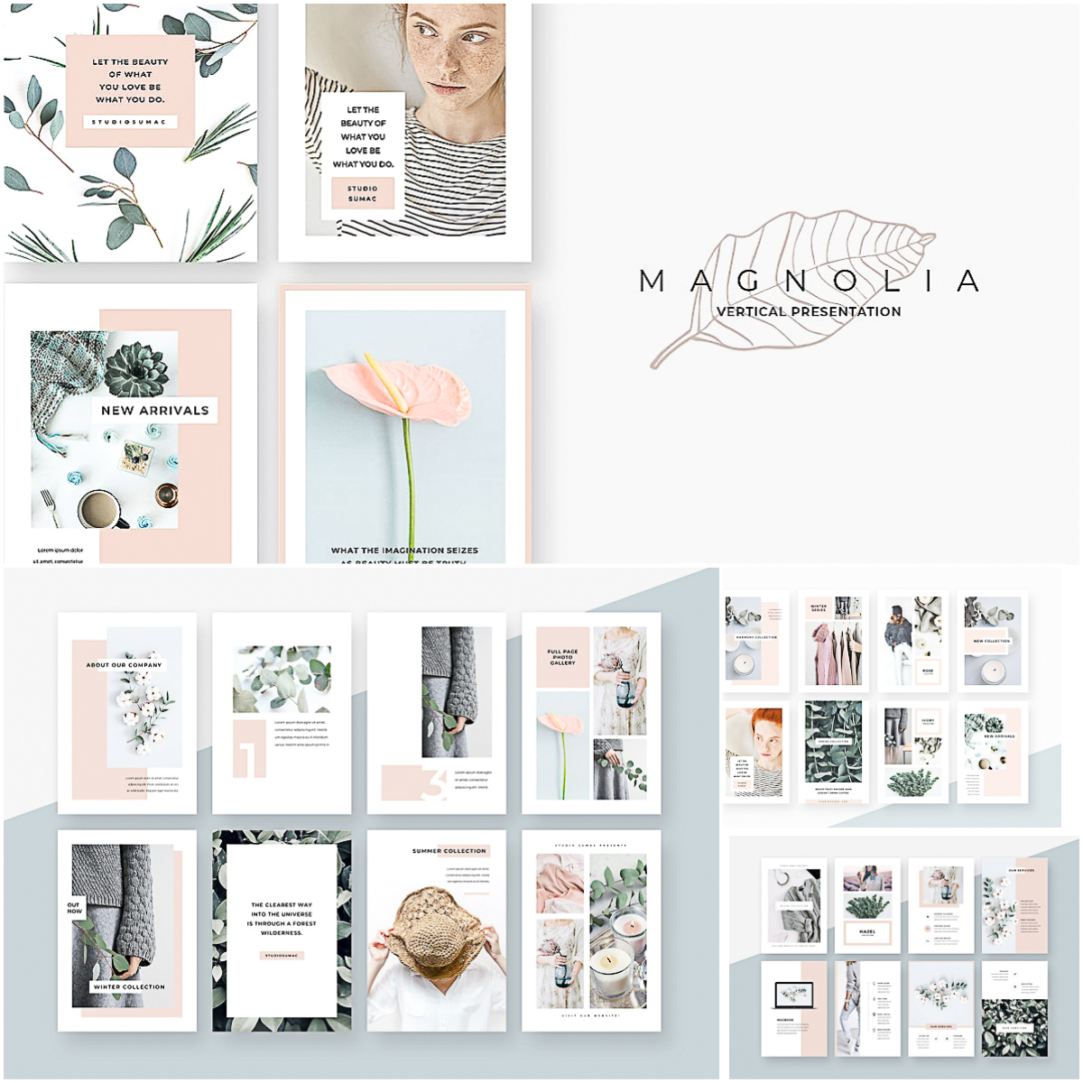 Magnolia Vertical Powerpoint Free Download