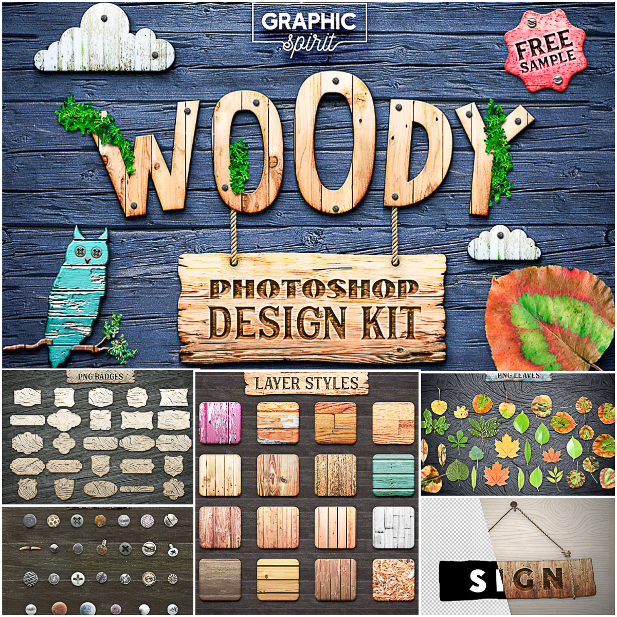 Woody Texture Photoshop Styles Kit Free Download