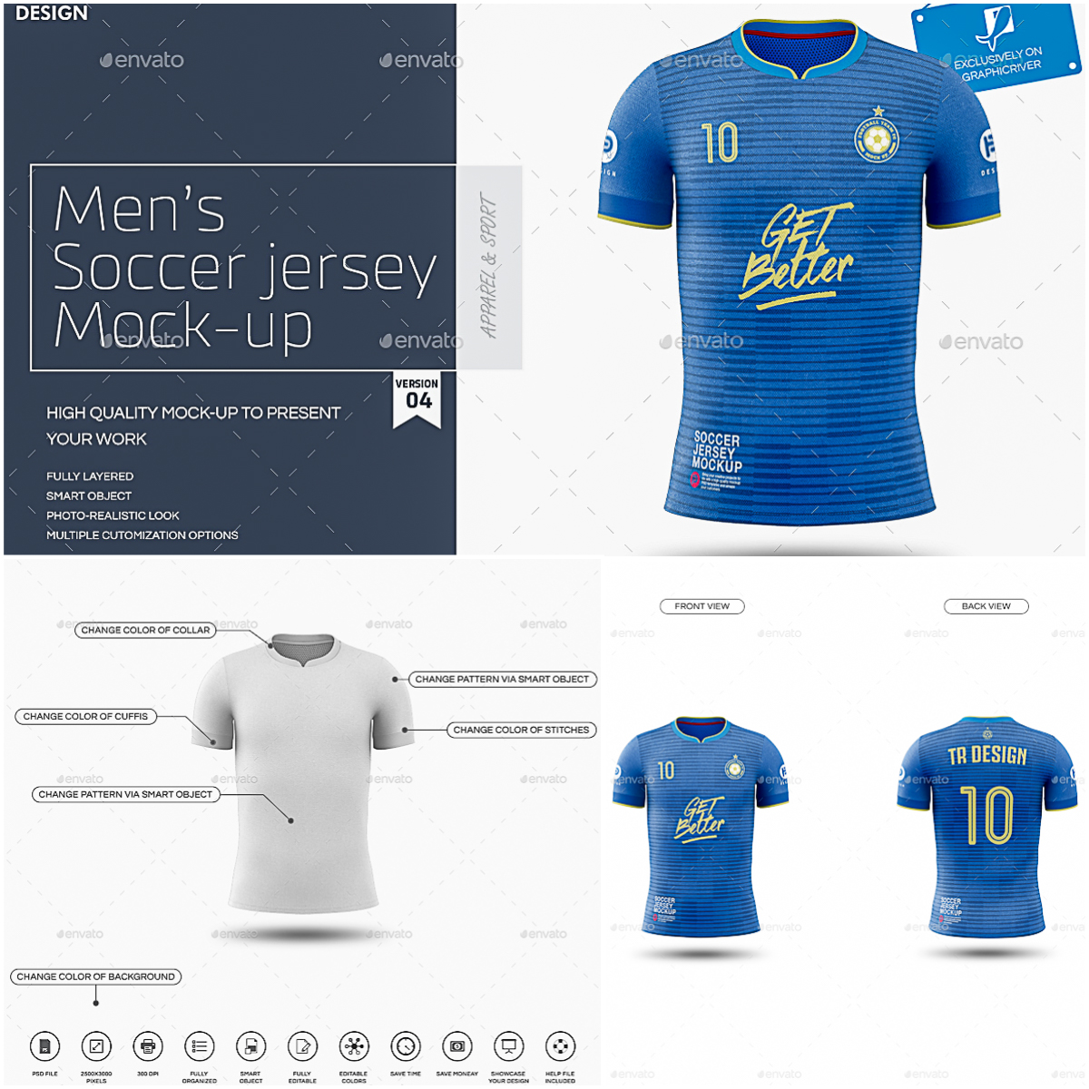 Men's Soccer Jersey Mockup | Free download