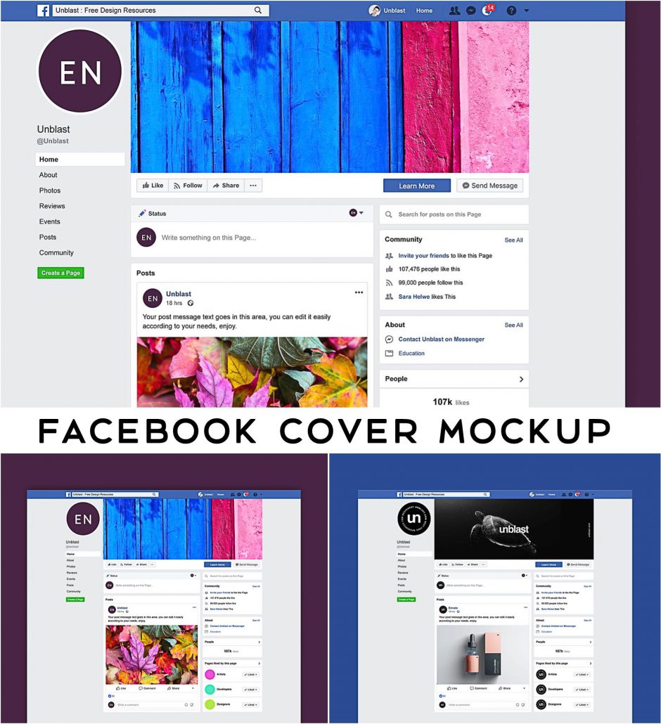 Download Facebook Page Mockup | Free download PSD Mockup Templates