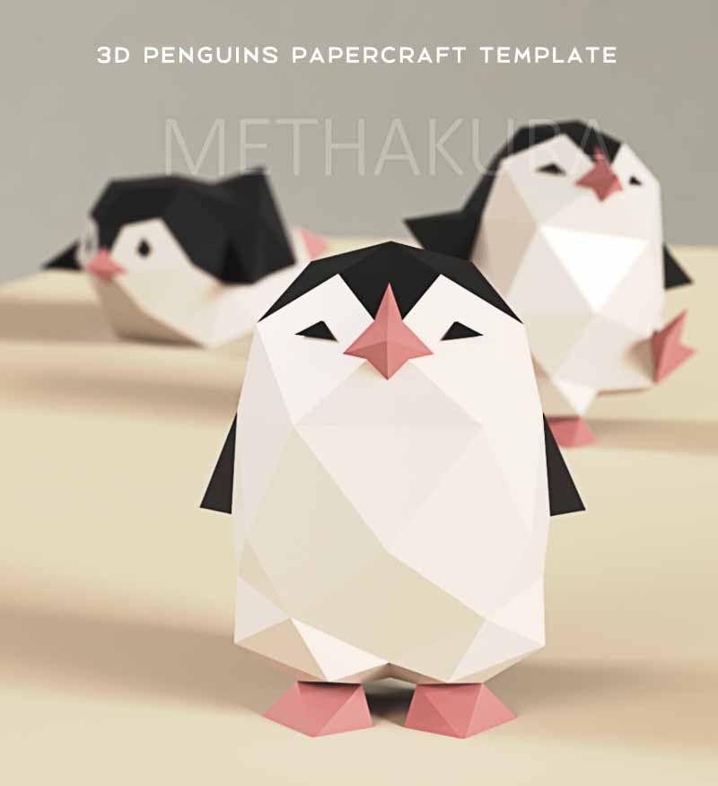 3d-penguins-free-pepaercraft-template-free-download