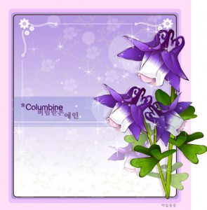 Columbine flower frame vector