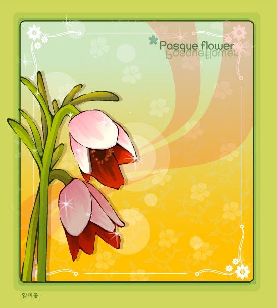Pasque Flower Frame Vector Free Download