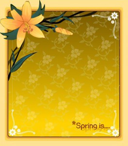 Spring flower frame vector