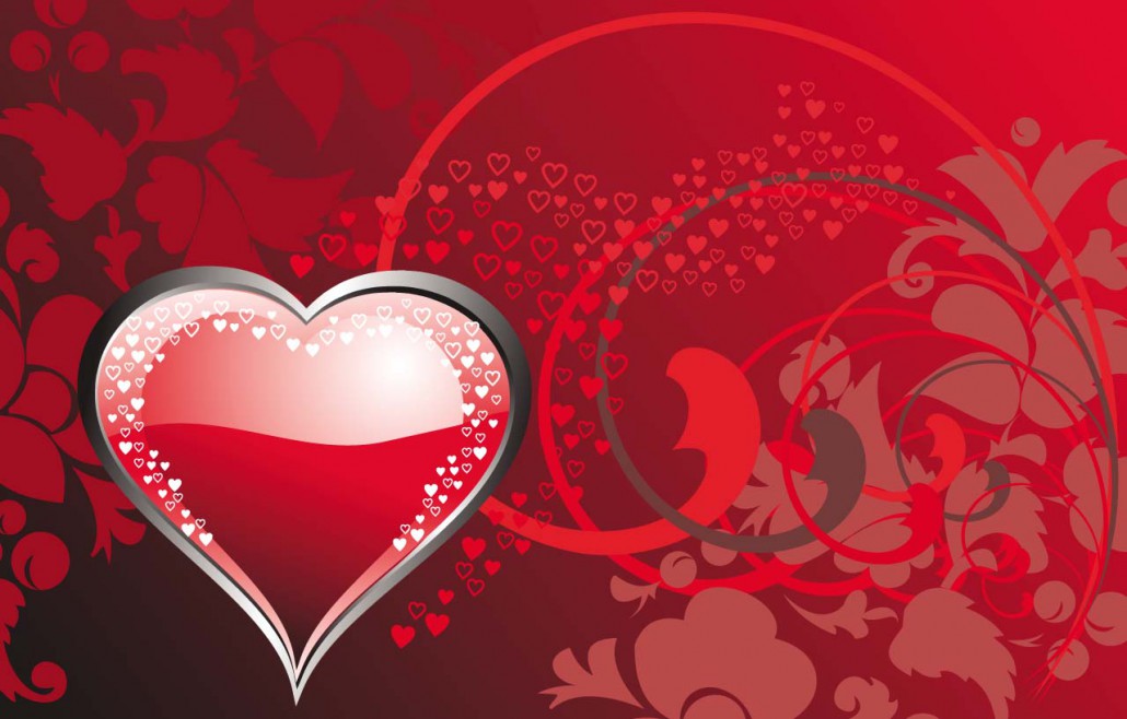 Elegant heart red card vector | Free download
