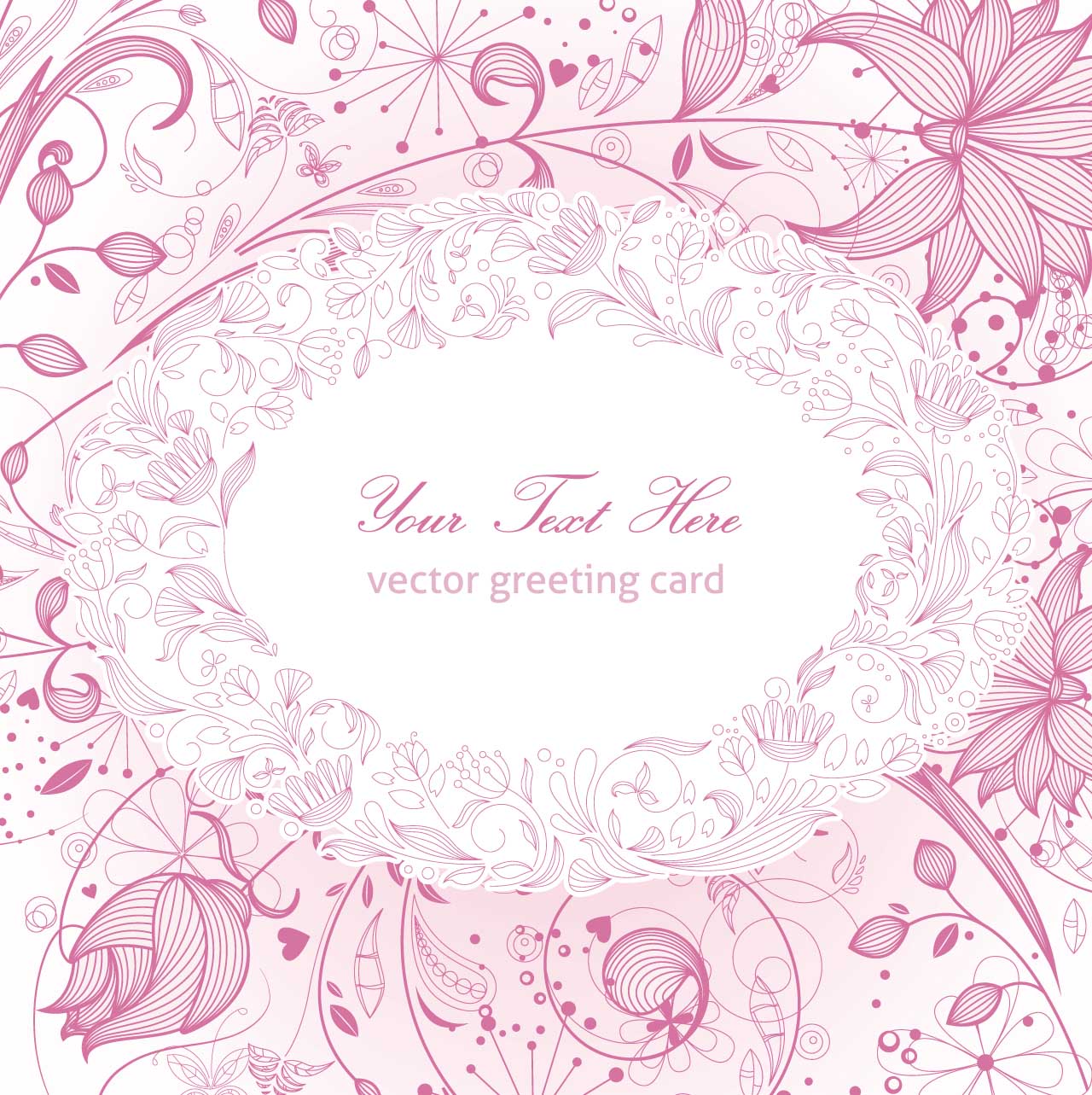 floral greeting card vector