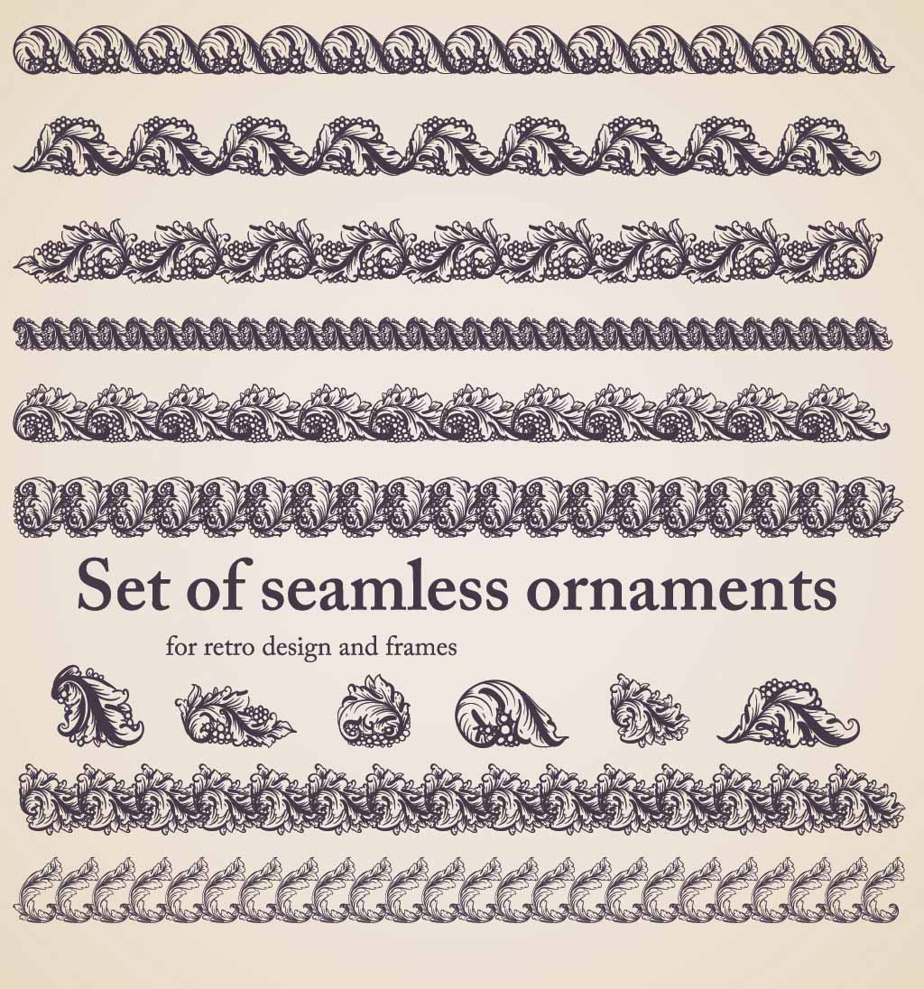 floral seamless elements and borders