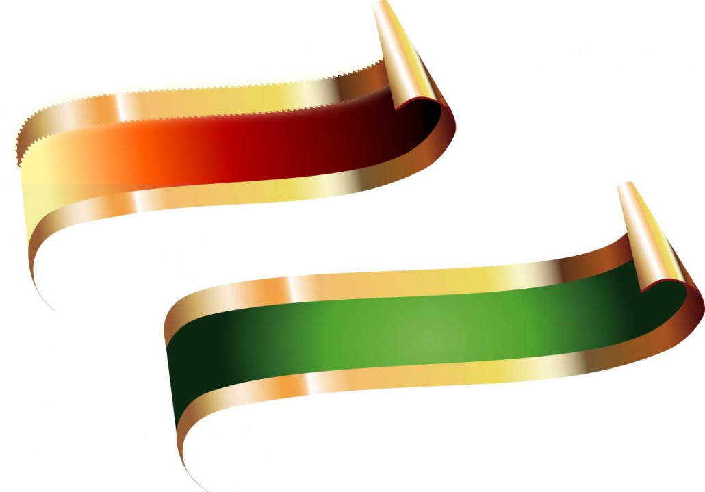 Red And Green Title Vector Ribbons  Free Download-2376
