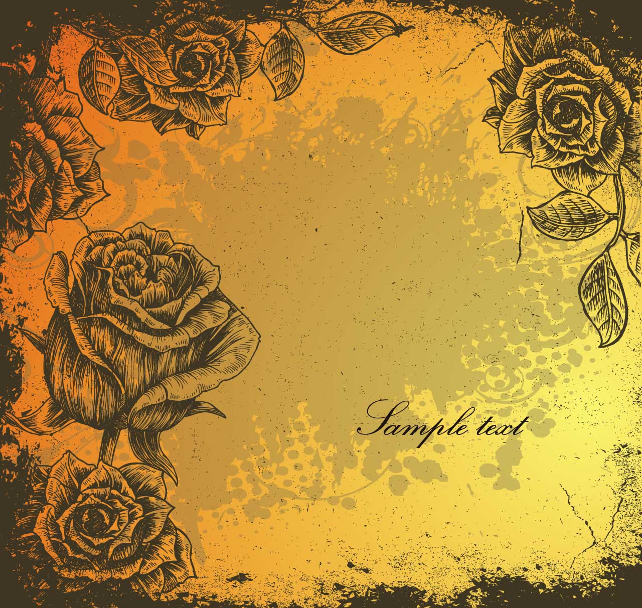 Download vintage roses background vector