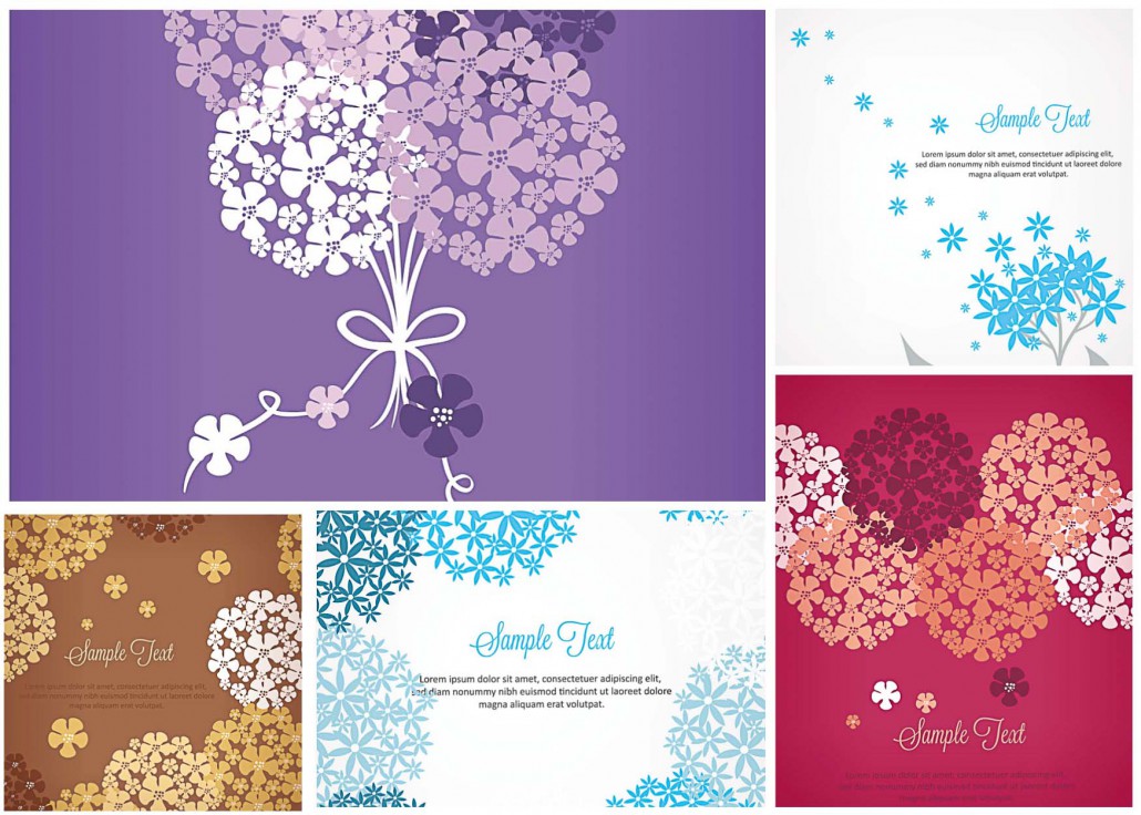 Forget-me-not flower card set vector | Free download