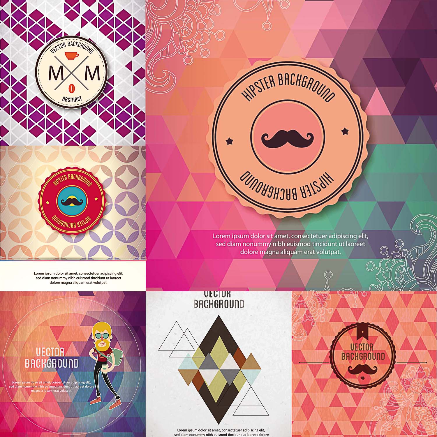 hipster background vector with elements