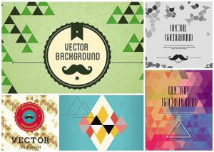 set of 5 hipster vector
