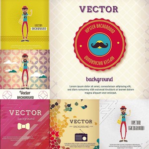 hipster postcard card background funny vector