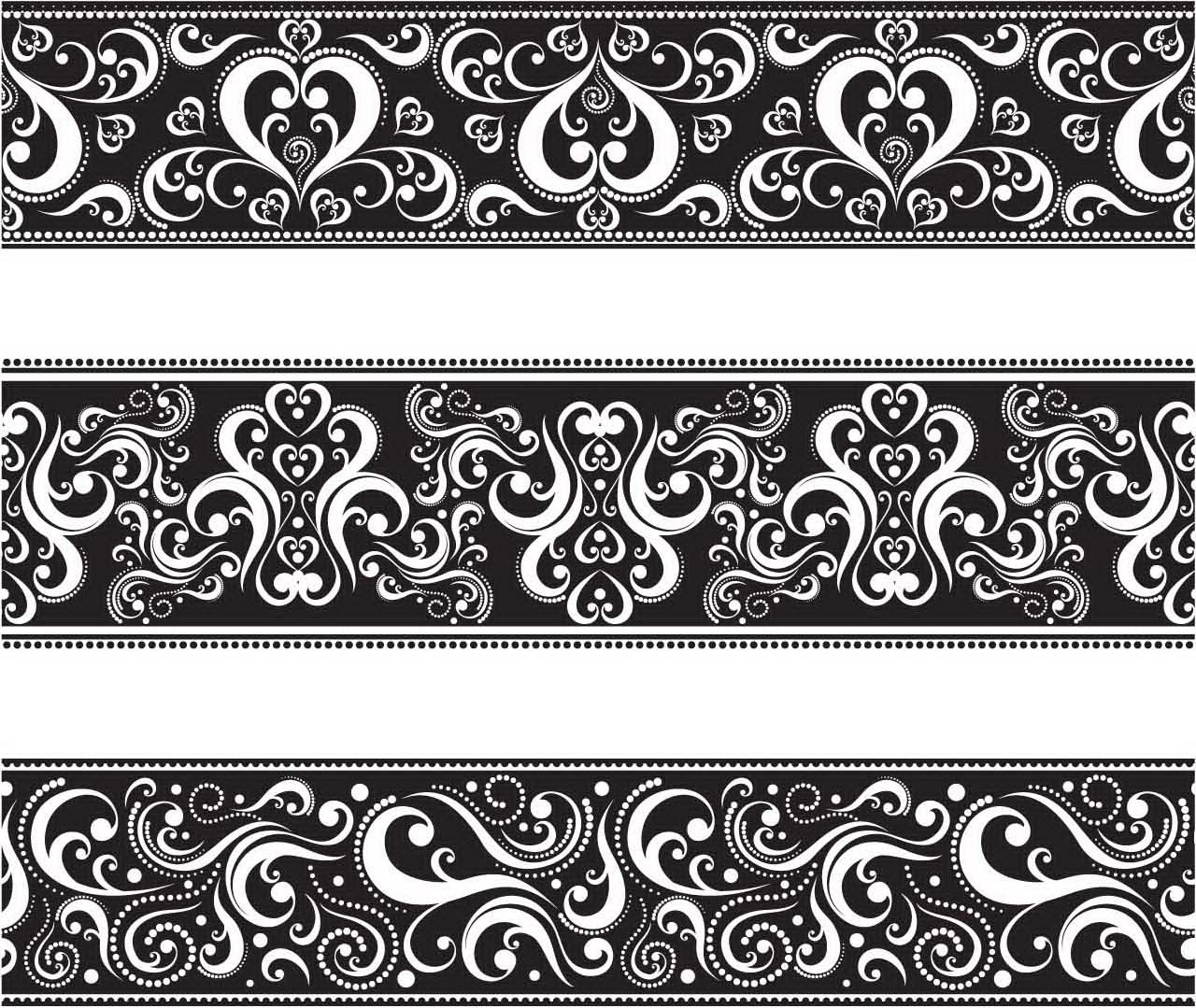 Download Seamless floral borders set vector | Free download