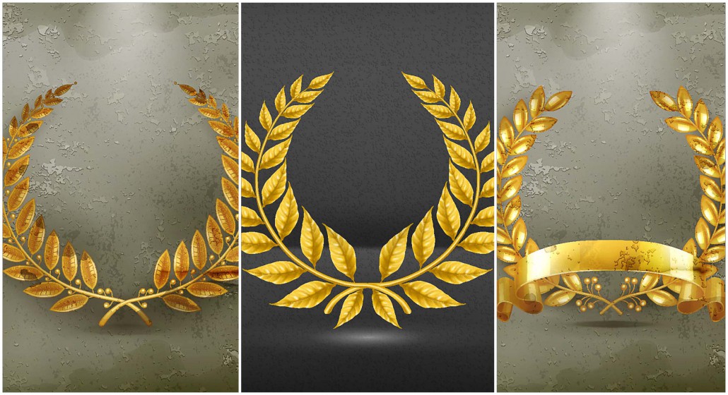 Download Set of golden wreaths vector | Free download