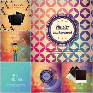 hipster elements vector card