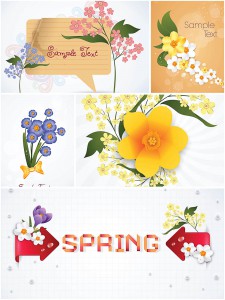Spring floral greeting cards 