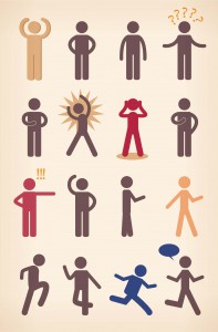 Funny cartoon clipart with people vector