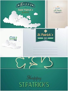 St.Patrick's Day greeting card light green vector