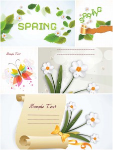 Great spring cards and backgrounds set vector