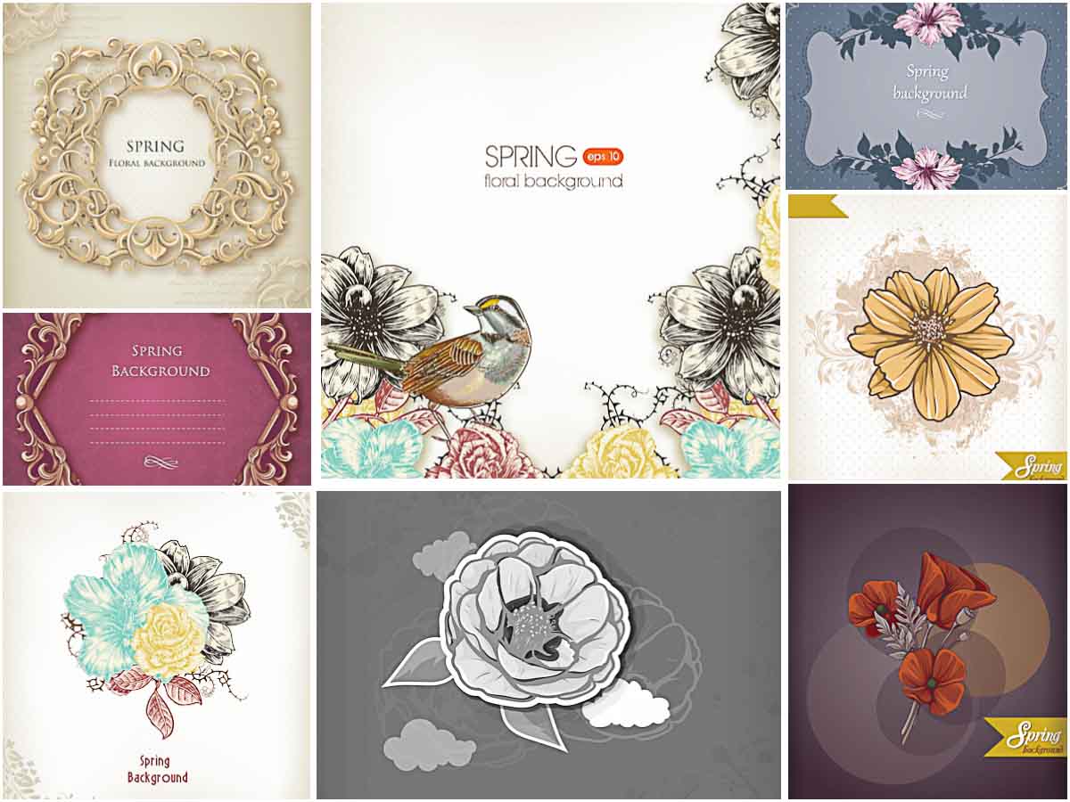 delicate floral vector backgrounds