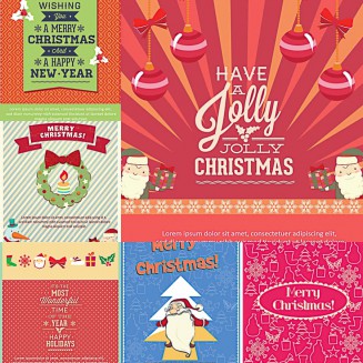 Bright Jolly Christmas greeting cards background vector