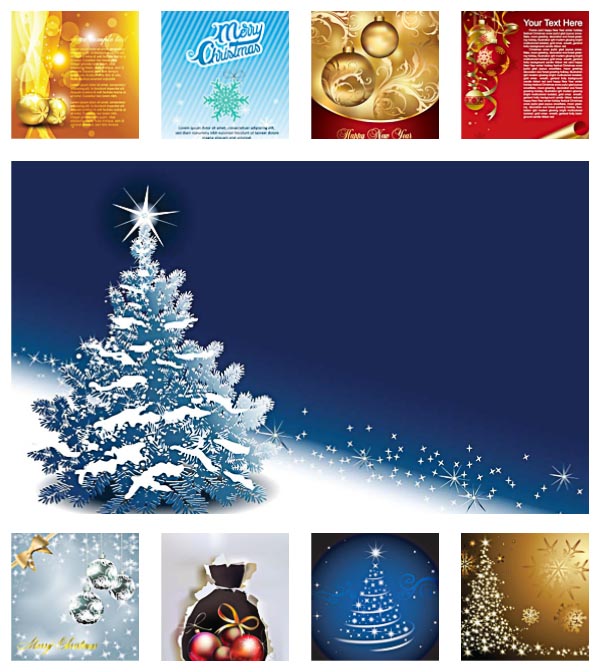 Christmas gold elements set vector