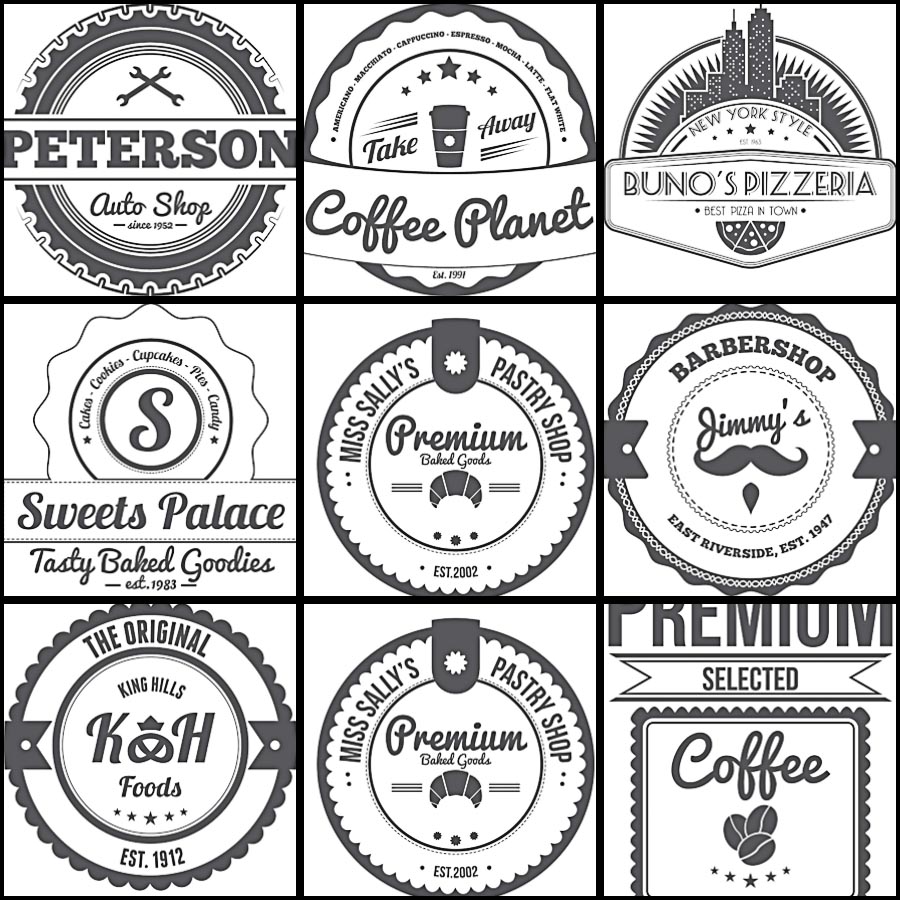 Labels and badges for shops set vector