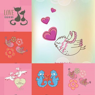 Cute doodles for St.Valentine's Day set vector
