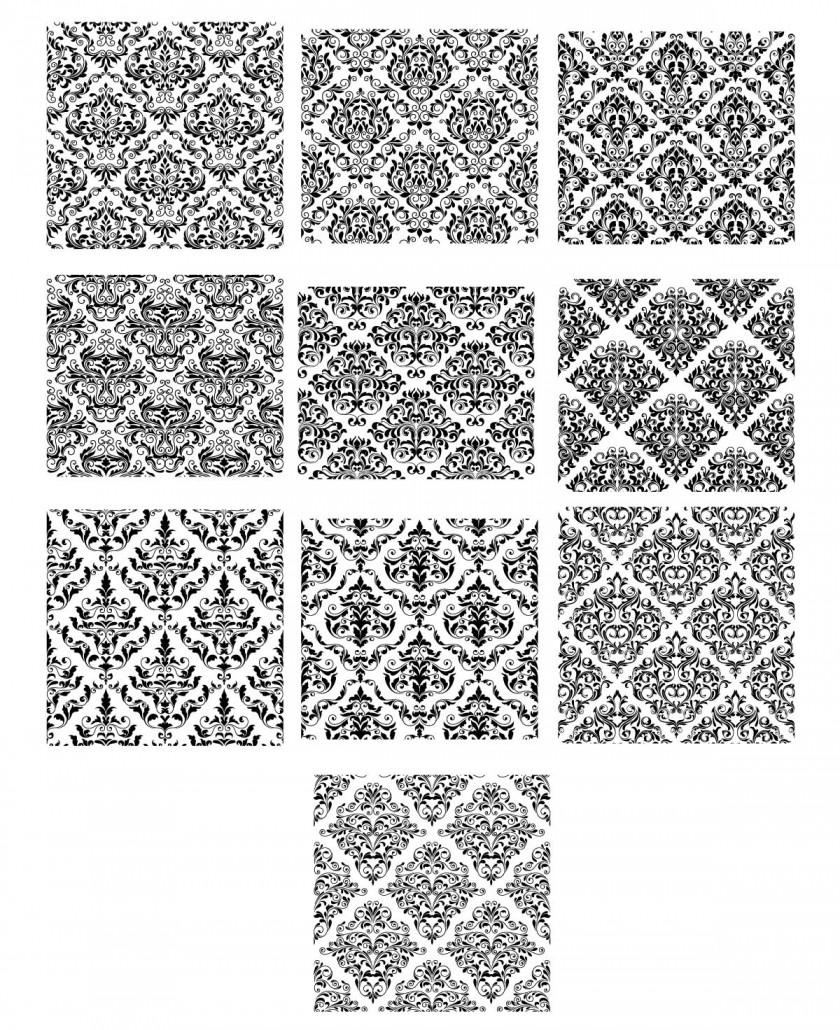 Ornate set of patterns vectors Free download