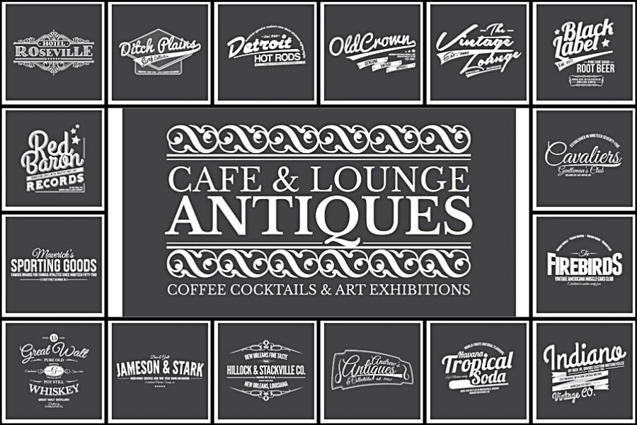 Retro badges and labels for bars and cafes design set vector