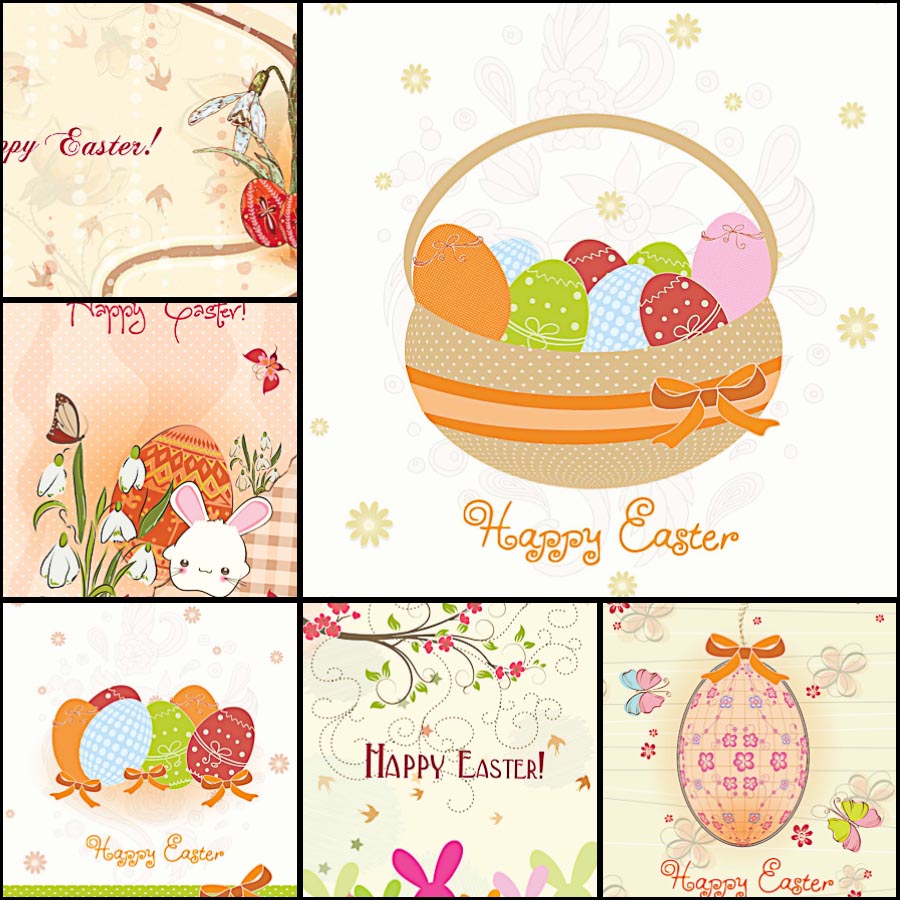 Easter cute decorative eggs vector