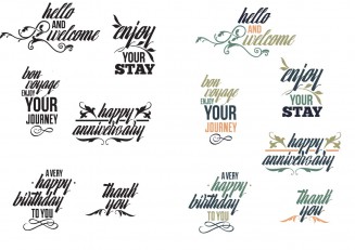 Popular phrases calligraphy set vector